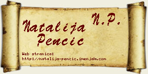 Natalija Penčić vizit kartica